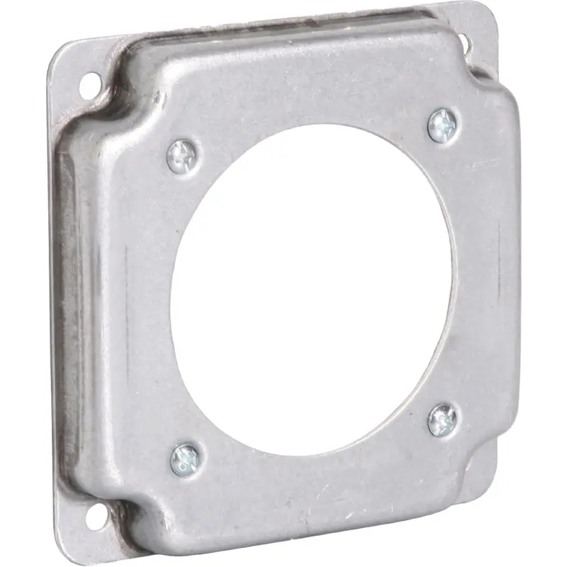 Raco Square Electrical Box Cover – 4" X 4", 2.465" Receptacle Mounting Plate 1
