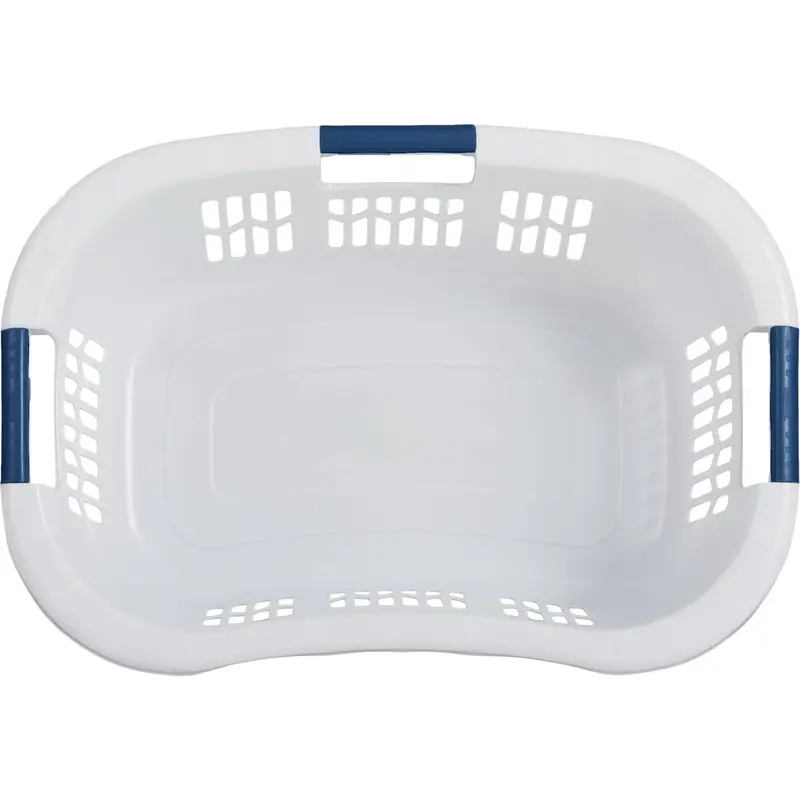 Rubbermaid 3-Handled Laundry Basket – Sturdy White Plastic With Reinforced Handles 1