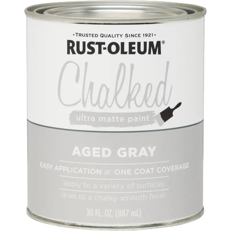 Rust-Oleum Chalked Ultra Matte Paint – Aged Gray, 30-Ounce Can 1