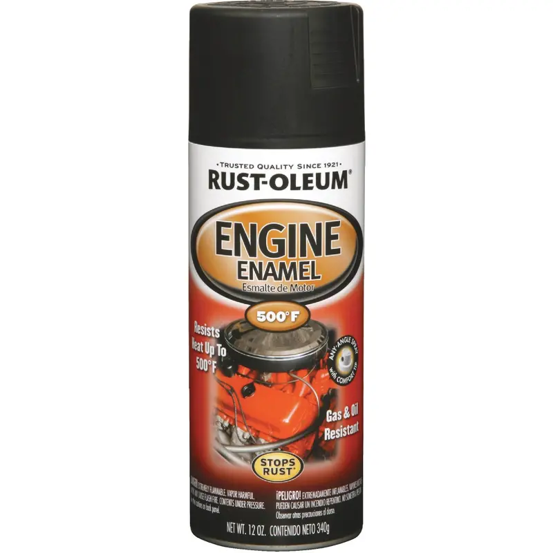 Rust-Oleum Stops Rust Engine Enamel Spray – 12 Oz. Flat Black Finish 1