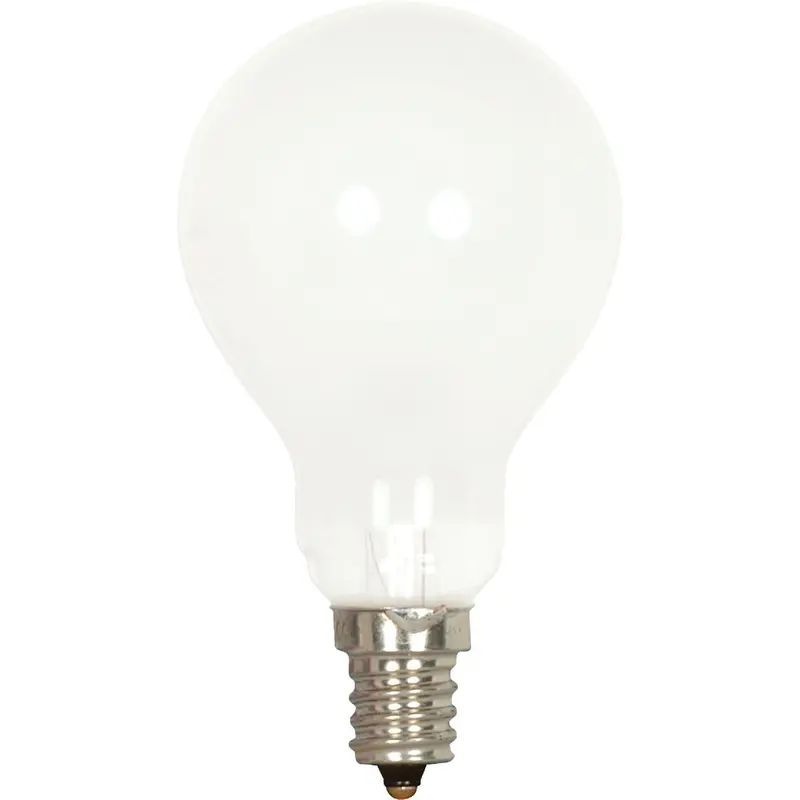 Satco Frosted Soft White Candelabra Bulbs – 40W A15, 2-Pack 1