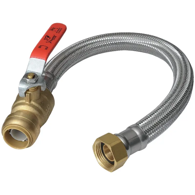 Sharkbite Stainless Steel Flex Water Heater Ball Valve – 1/2-Inch Bv X 3/4-Inch Fip X 18-Inch Length 1