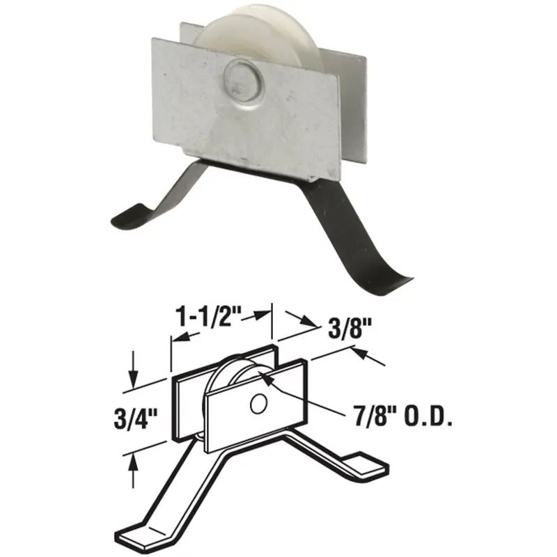 Slide-Co 7/8" X 1/4" Center-Mount Spring-Tension Screen Door Roller – 2-Piece Kit 1