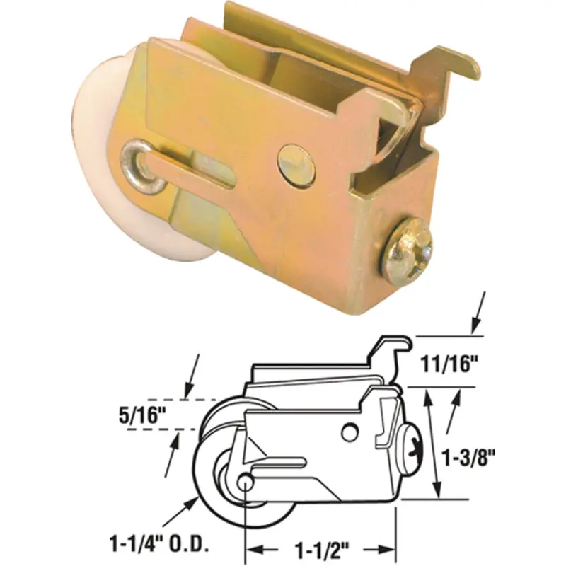 Slide-Co Nylon Patio Door Roller Assembly – 1-1/4-Inch Diameter With Housing 1