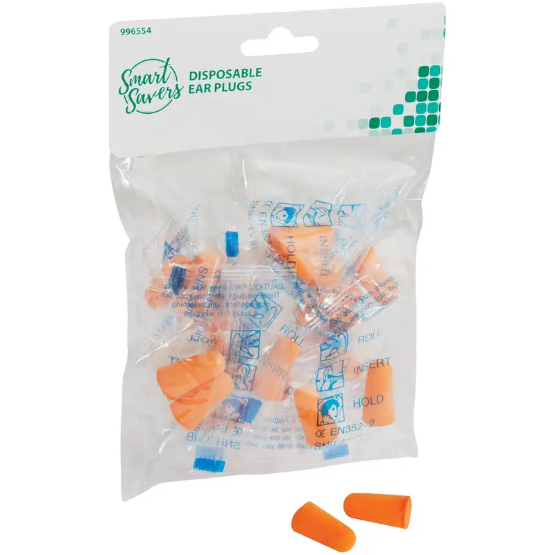 Smart Savers Disposable Foam Ear Plugs: Noise-Reducing, 10-Pair Pack 1