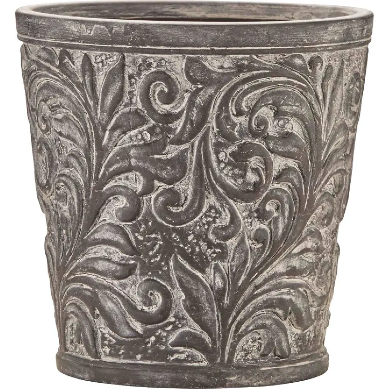 Southern Patio Emma Ceramic Planter – Gray Finish, 8-Inch Diameter, Handcrafted Look 1