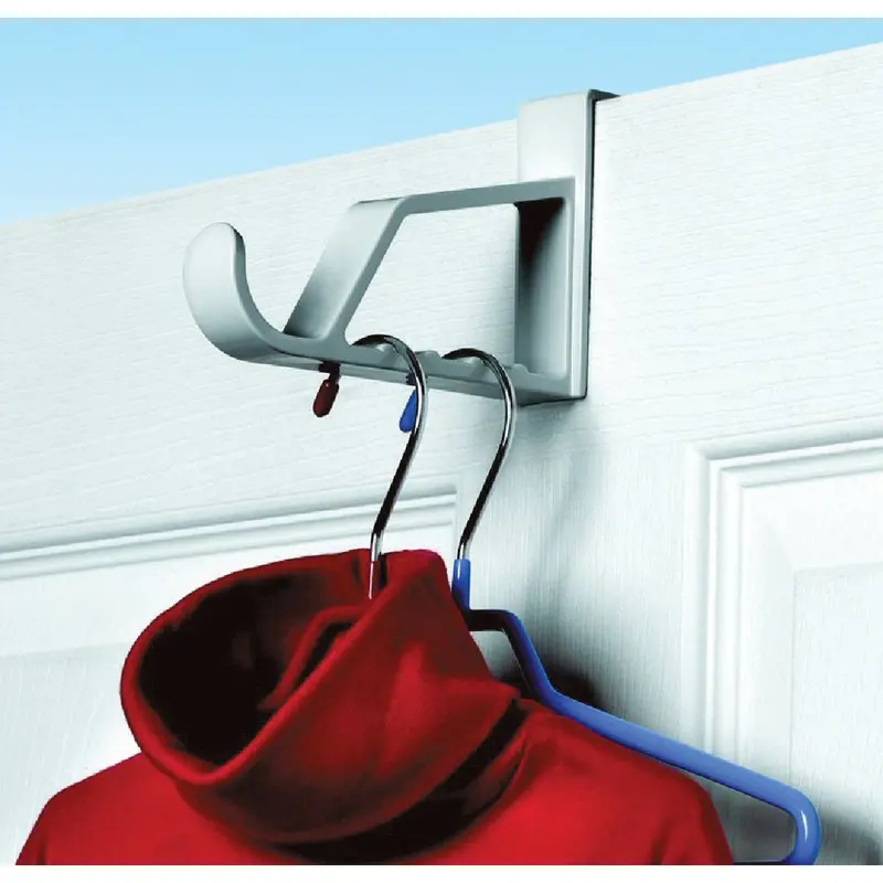 Spectrum Over-The-Door Hook Hanger – Space-Saving White Hanging Organizer 1