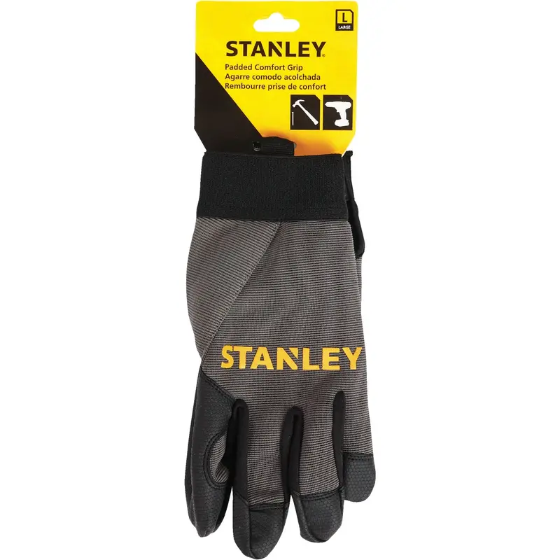 Stanley Men’S Large High-Performance Work Gloves – Padded Synthetic Fabric With Comfort Grip 1