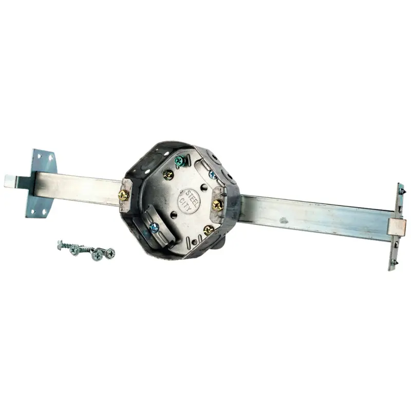 Steel City Octagon Ceiling Fan Box With Integrated Brace, 4-Inch 1