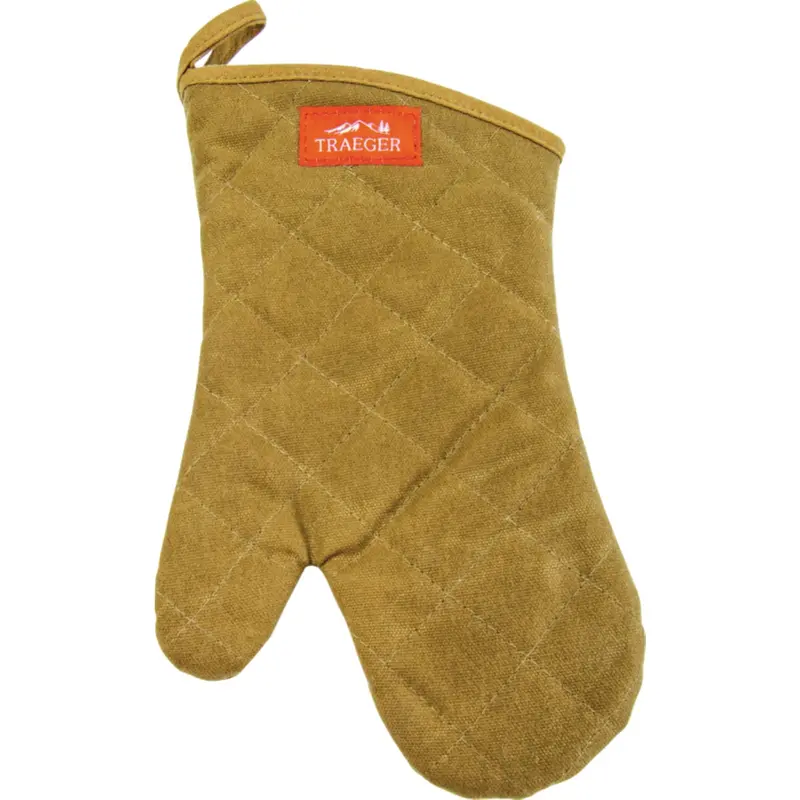 Traeger Brown Canvas Bbq Oven Mitt For Grilling Safety 1