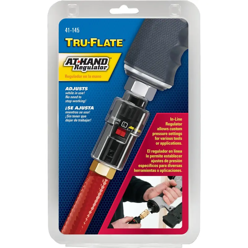Tru-Flate Inline Pressure Regulator For Portable Air Tools – At-Hand Design 1