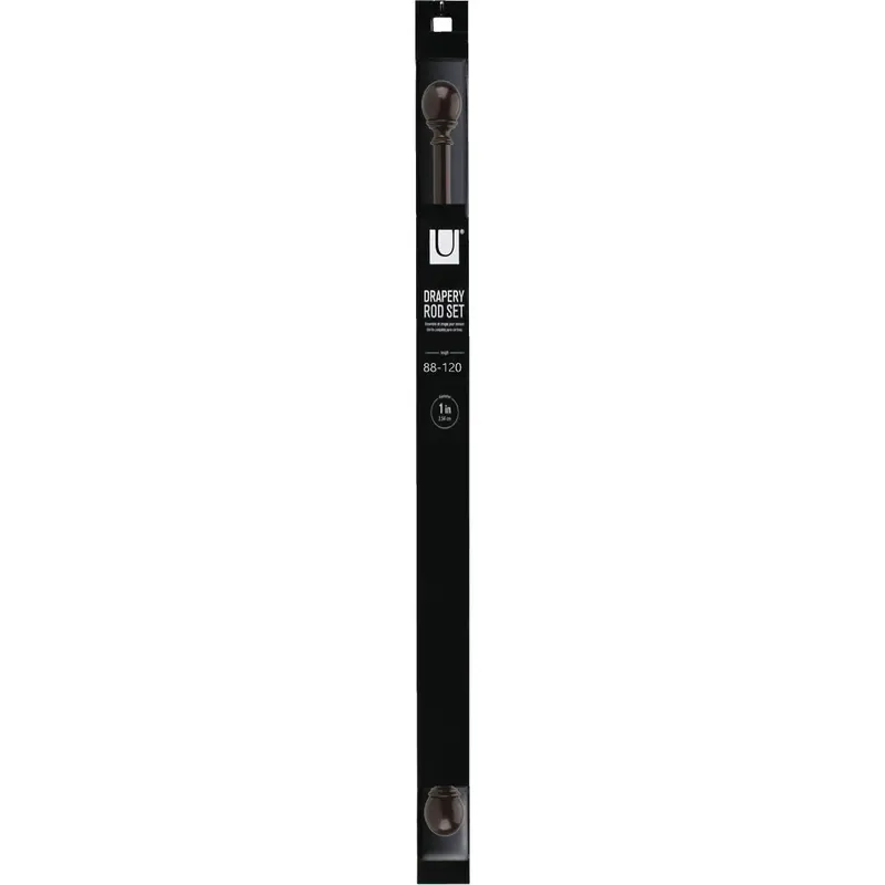 Umbra Verge Adjustable Single Curtain Rod – Auburn Bronze, 88–120-Inch Extendable 1
