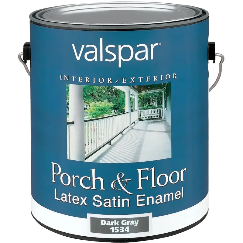 Valspar Dark Gray Porch & Floor Enamel – 1-Gallon, Self-Priming Satin Latex 1