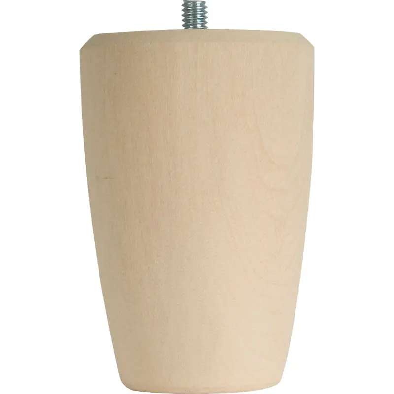 Waddell Hardwood Bun Foot – 4 In X 2.625 In Round Tapered Furniture Leg Base 1