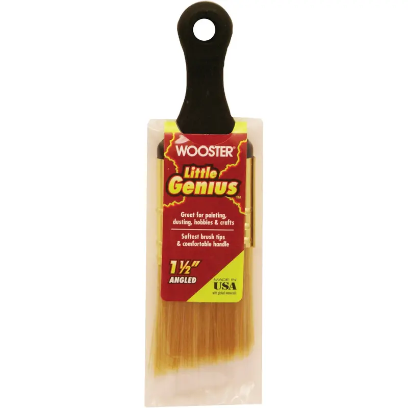 Wooster Little Genius Angle Sash Brush – 1.5" Short-Handle Paint Brush For Precision Edging 1