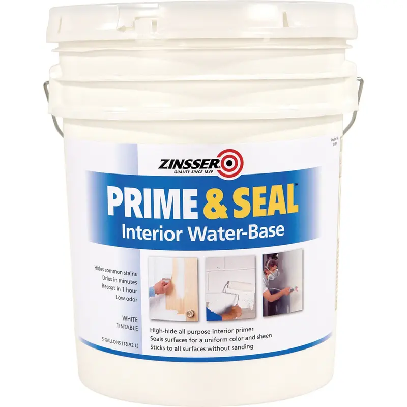 Zinsser Bulls Eye 1-2-3 Water-Based Primer & Sealer – White, 5-Gallon Pail 1